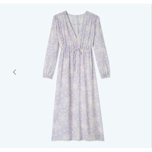 Summersalt The Cinched Waist Caftan Dress vintage floral lavender Maxi Boho M - Picture 14 of 14